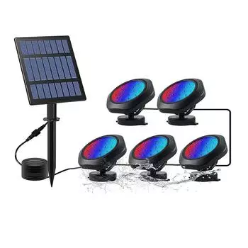 Dimmable Solar Powered LED Underwater Light IP68 Waterproof Landscape Lamp Submersible Light For Aquarium Tank Garden Decor