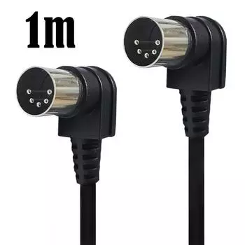 Din-5pin Right Angled MIDI Cable Double MIDI DIN Plug Cable MIDI DIN 5PIN Extension Cable KTV 1m