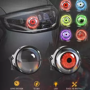Динамические светодиодные автомобильные фары Devil Eye LED Light Cool Decoration Remote Control Assembly Modified Eagle Eye Light Cars Accessories
