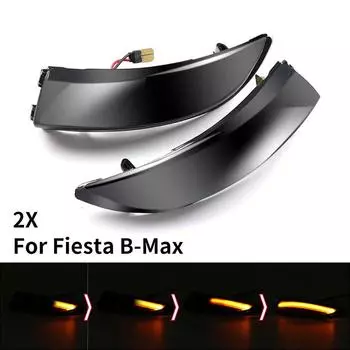 Динамические светодиодные указатели поворота боковой двери для Ford Fiesta MK7 Bmax 2X чёрный