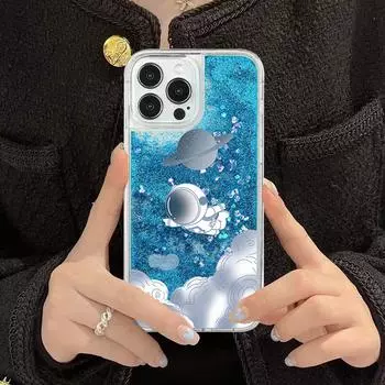 Динамический чехол для телефона с астронавтом «Зыбучие пески» для Iphone 13 12 11 Pro Max, жидкий мягкий чехол для телефона для Iphone X Xr Xs 7 8plus, милый чехол For iPhone 7 or 8