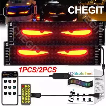 Динамический Devil s Eye Truck Лобовое стекло Прокручиваемая рекламная светодиодная вывеска RGB DIY App Control LED Panel Гибкий дисплей