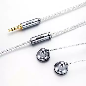 Динамический драйвер Angelears KAZA 15 мм, плоский, алюминиевый сплав, ЧПУ, внутренняя магнитная полость, динамический, литцендрат, посеребренный, съемный, полностью ручная работа, латунь, золото серебряный