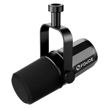 Динамический микрофон FDUCE SL40X XLR для потоковой передачи вокала в прямом эфире. Цельнометаллический кардиоидный микрофон с технологией разделения звука. Запись, подкастинг, игры и т. д. чёрный