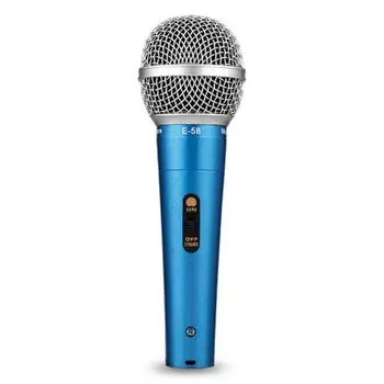 Динамический микрофон Fujirec XLR телефонный кабель вокальный проводной ручной микрофон дикторский караоке DTM с переключателем однонаправленный (синий)