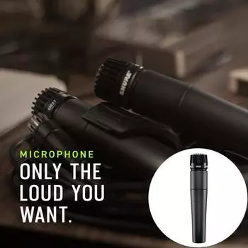 Динамический проводной микрофон Подавление фонового шума Запись вокала Удобный захват Динамический инструментальный микрофон чёрный