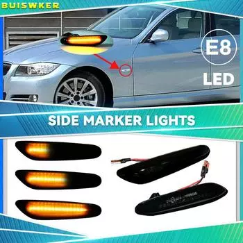 Динамический светодиодный боковой габаритный фонарь с указателем поворота для BMW E90 E91 E92 E93 E60 E87 E82 E46