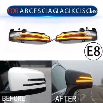Динамический указатель поворота на зеркале заднего вида, мигалка для Mercedes Benz ABCES CLA GLA CLS W176 W246 W204 W212 X156 Left and Right