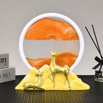 Динамичное искусство из песка, жидкое движение, движущаяся картина из песка, круглое стекло, глубокий морской пейзаж, движущийся дисплей, текущая песочница