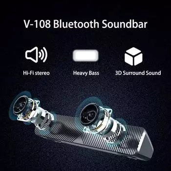 Динамик Bluetooth SPmart для компьютера — динамик для ПК с подключением Bluetooth, воспроизведением через AUX, аккумуляторной батареей — компактный и портативный Bluetooth чёрный