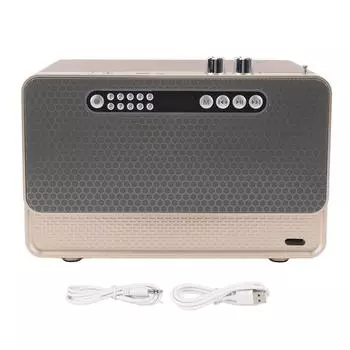 Динамик BT5.0 5 В, деревянный, Bluetooth, ретро, 3000 мАч, беспроводной, басовый динамик с кабелем для MP3, WAV, WMA