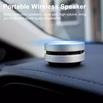 Динамик костной проводимости Беспроводной мини-стереозвук Креативный портативный Bluetooth-совместимый звуковой ящик Музыкальный плеер серебряный