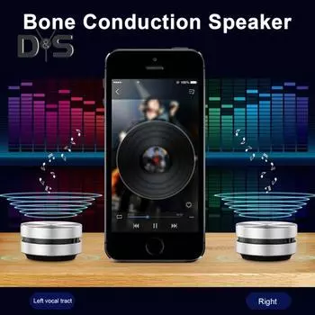 Динамик костной проводимости Беспроводной мини-стереозвук Креативный портативный Bluetooth-совместимый звуковой ящик Музыкальный плеер серебряный