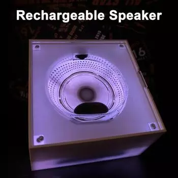 Динамик Yousheng Ferrofluid, визуализация музыки, компактный дизайн, портативный, перезаряжаемый, совместимый с Bluetooth, беспроводной динамик с магнитной жидкостью оранжевый