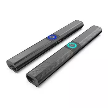 Динамики звуковой панели RGB Цветной свет Беспроводная связь Bluetooth Домашний кинотеатр Звуковая система Стерео с Tf FM-радио Аудио ТВ Сабвуфер Беспроводная эхо-стена BS-20A(400*73*48mm) чёрный