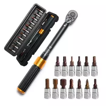 Динамометрический ключ 1/4 дюйма, регулируемый в двух направлениях, 72-зубчатый приводной динамометрический ключ с щелчком (2-24Н.м) Орудие труда синий