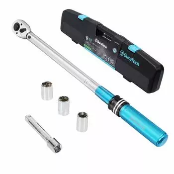 Динамометрический ключ DURATECH с предустановленным углом наклона головки, удлинитель, набор из 5 предметов, инструмент для модификации автомобиля, техническое обслуживание, футляр для хранения инструментов, в комплекте, японский