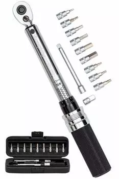 Динамометрический ключ Samuriding для велосипеда, адаптер для преобразования в шоссейный велосипед, в комплекте [стопорное кольцо/большая шкала] 6,35 мм (1/4 дюйма) 2-24Н·м 9,5мм (3/8 дюйма) чёрный