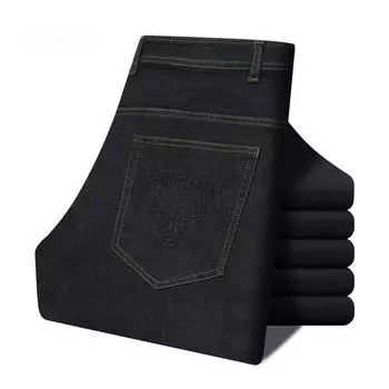 DingDong Beautyer мужские модные повседневные прямые длинные джинсы узкие джинсовые брюки-карандаш мужские однотонные облегающие классические брюки 30 темно-синий