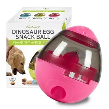Dingdong Pet Dinosaur Egg Ball 9,5 x 12,5 см, розовый, 1 шт.
