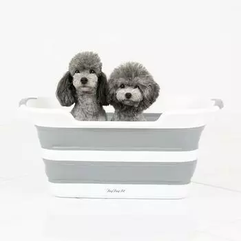 Dingdongpet базовая складная ванна для собак, средний размер, серая, 1 шт., корейский шампунь для домашних животных