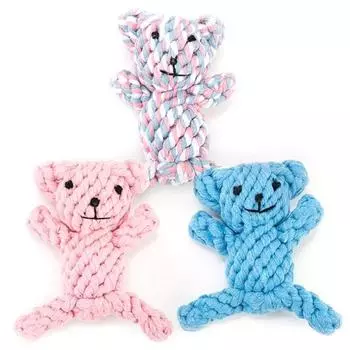 Dingdongpet игрушка из пряжи для собак и медведей, набор из 3 предметов, розовый, синий, смешанный, 1 комплект