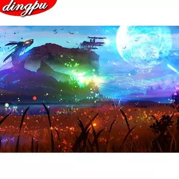 DINGPU 5D Алмазная картина Полный круглый Алмазная вышивка Крест Стежок Главная Украшение 20X30CM