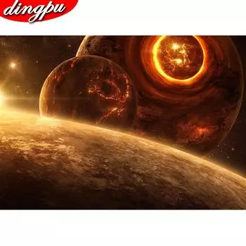 DINGPU 5D Алмазная картина Полный круглый дрель Алмазная вышивка Домашнее украшение Алмазное искусство 20X30CM