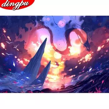 DINGPU 5D Алмазная Картина Полный Круглый Пейзаж Сделай Сам Алмазная Вышивка Крестом Алмазное Искусство 20X30CM
