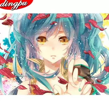 DINGPU 5d Алмазная картина Прибытие Пейзаж Гостиная Украшение стены Мозаика Пейзаж Алмазное искусство 20X30CM красный