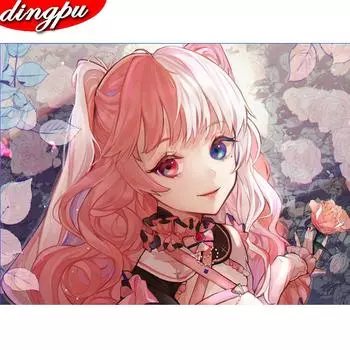 DINGPU 5d Алмазная картина Прибытие Пейзаж Гостиная Украшение стены Мозаика Пейзаж Алмазное искусство 20X30CM красный