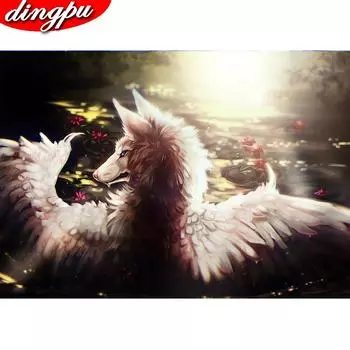 DINGPU 5D алмазная живопись полная дрель круглая мозаика украшение дома вышивка крестиком подарок ручной работы 20X30CM