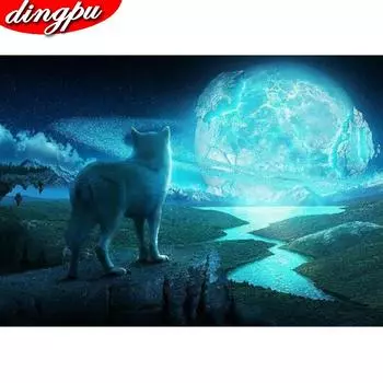 DINGPU 5D Алмазная картина Полная дрель Круглая Алмазная вышивка Пейзаж Домашнее украшение Алмазное искусство 20X30CM