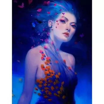 DINGPU DIY 5D Алмазная картина Алмазная вышивка крестом Полная круглая мозаика Стразы Художественный декор комнаты 20X30CM