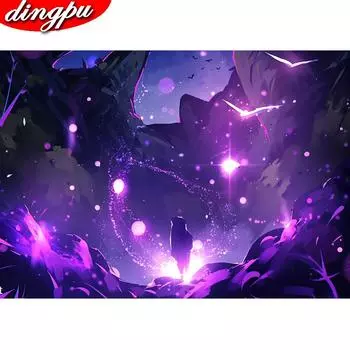 DINGPU полная круглая алмазная картина 5D кухонная сцена вышивка пейзаж украшение для дома подарок 20X30CM
