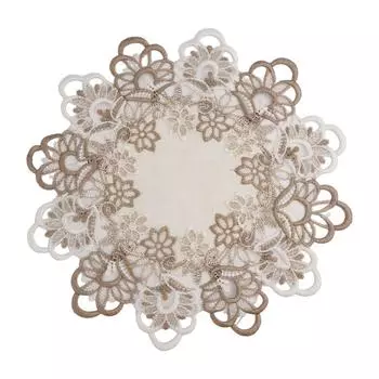 Dining Table Cover Tablecloth Dustproof Home Festival Lace Round S