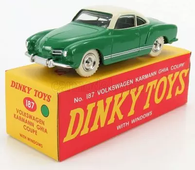 DINKY TOYS Volkswagen Karmann Ghia 1955 Green KARMANN GHIA Dinky Reprint Mini Car 1/43 зелёный
