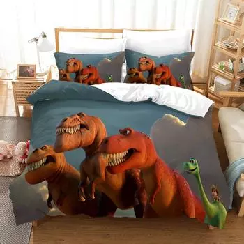 Dinosaur Animal Pattern Three-Piece 3D Digital Printing Quilt Cover Pillowcase Bedding 90*190