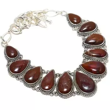 Dinosaur Bone Gemstone Handmade Ethnic 925 Silver Necklace 18 JCN360-26
