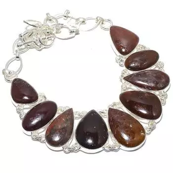 Dinosaur Bone Gemstone Handmade Ethnic 925 Silver Necklace 18 JCN367-35