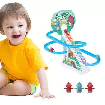 Dinosaur Climbing Slide Toy with Music Lights Dinosaur Track Sliding Toy Dino Slide Toy for Toddlers Kids Boys Girls Age 3-8