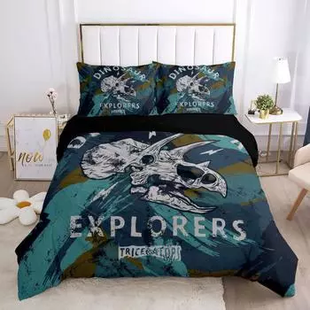 Dinosaur Digital Printing Three-Piece 3D Duvet Set Kit EU single 135*200