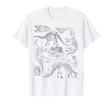 Dinosaur fossil Stegosaurus Triceratops T-shirt T-Rex T-shirt белый