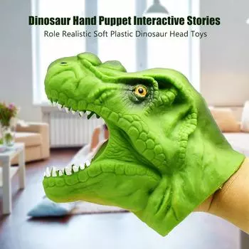 Dinosaur Hand Puppet Interactive Stories Role Realistic Soft Plastic Dinosaur