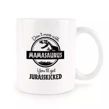 Dinosaur Mamasaurus Jurassic Dinosaur Ceramic Coffee Mug Tea Water Cup Large Capacity Mug 11oz - 15oz