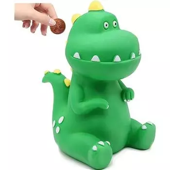Dinosaur Money Bank, Shatterproof Tyrannosaurus Rex Piggy Bank, First Coin Bank, Gifts for Kids Boys Girls Home Decoration зелёный