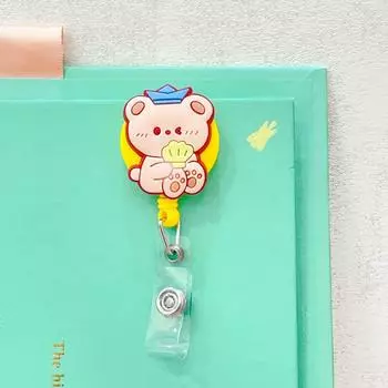 Dinosaur Nurse Badge Reel Bear Rabbit Easy Pull Buckle Office School Supplies D