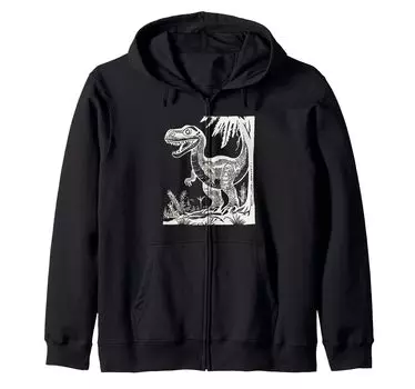 dinosaur prehistoric dinosaur zip hoodie чёрный