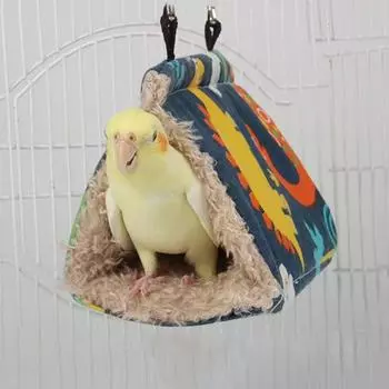 Dinosaur/Rainbow Bird Cotton Nest Cartoon Warm Parrot Nest Hanging Cave Tent For Autumn Winter белый