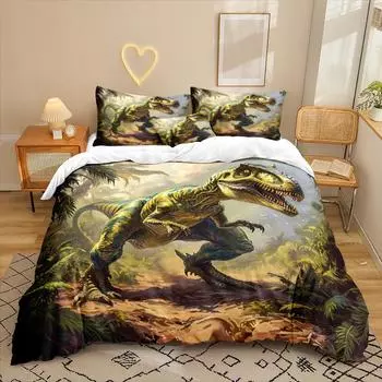 Dinosaur Series 3D Digital Printing Three-Piece Bedding Kit Bed Sheet Quilt Cover 90 * 200 two-piece set